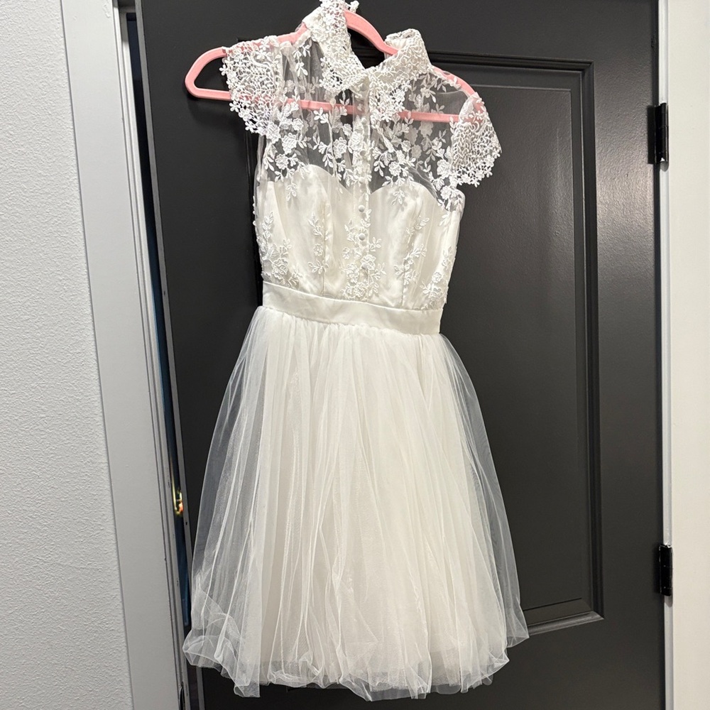 Chi Chi London White Lace Wedding Dress